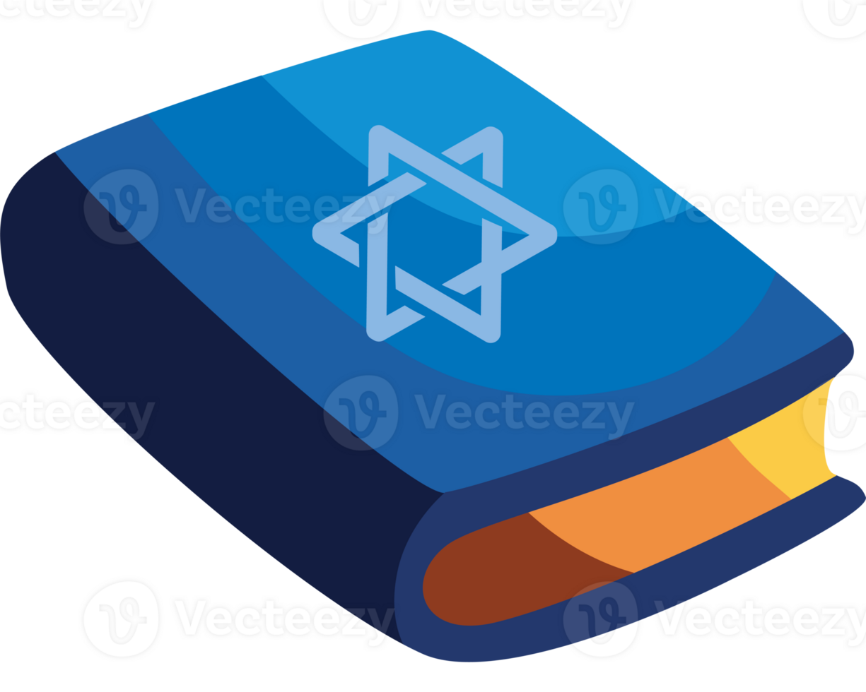 A blue book with a star of david on it png
