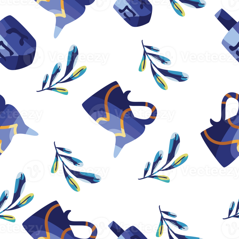 A pattern with blue and yellow objects on a black background png
