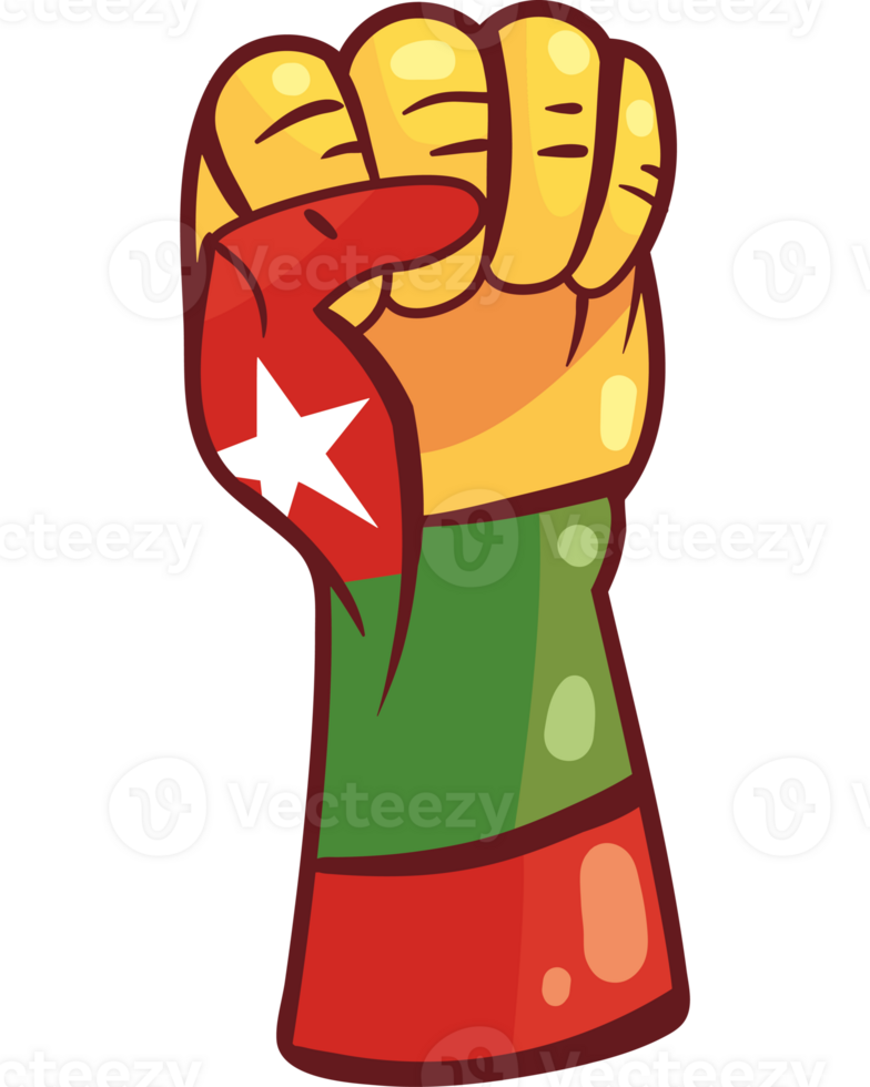 A fist with the flag of the country of somalia png