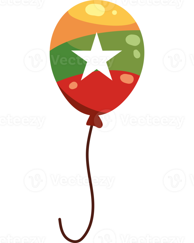 Myanmar flag balloon png
