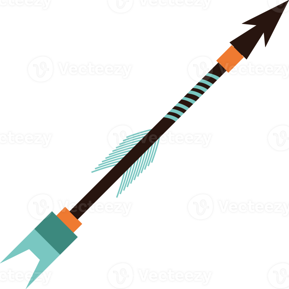 An arrow with a long, curved tip png