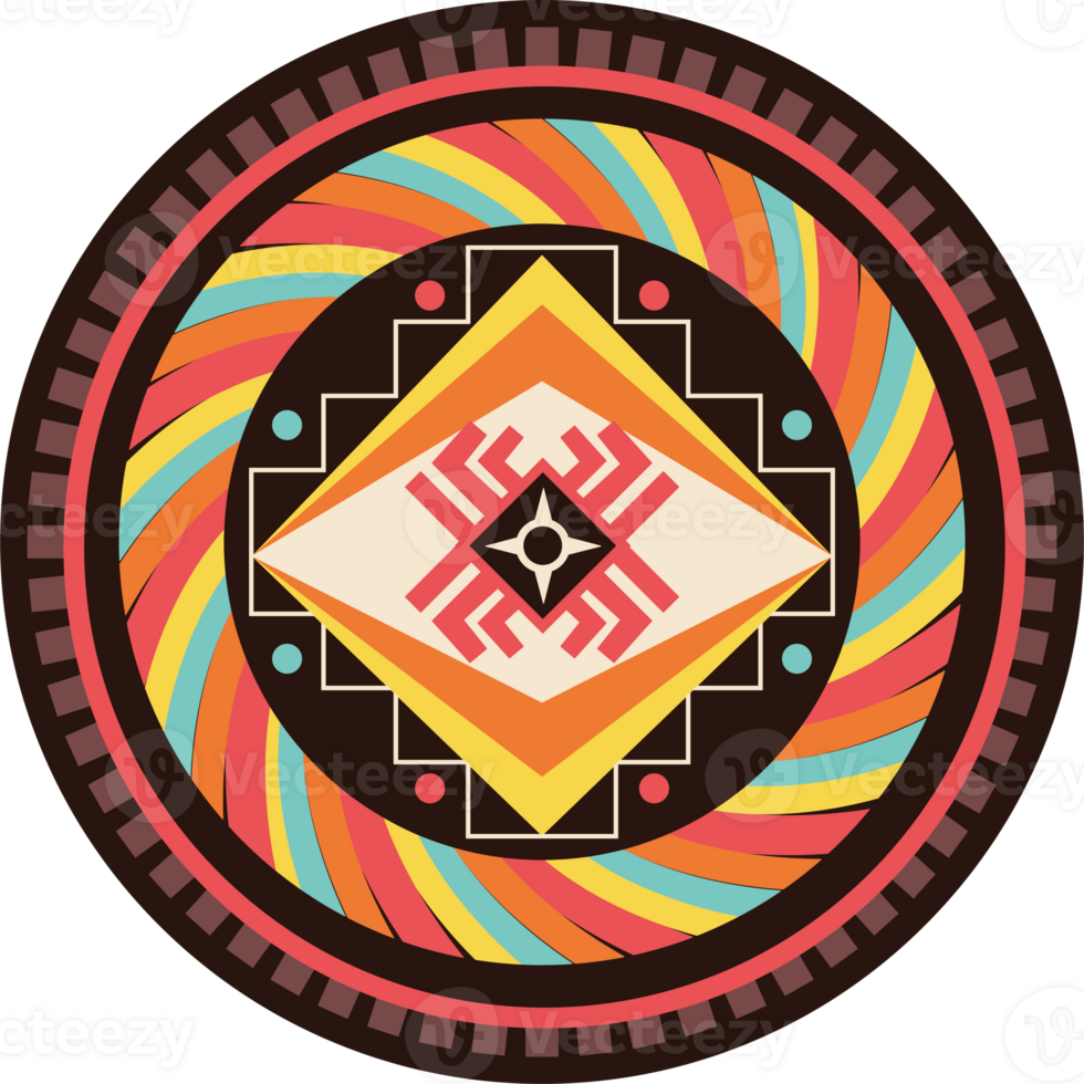 A colorful circular design with an abstract design png