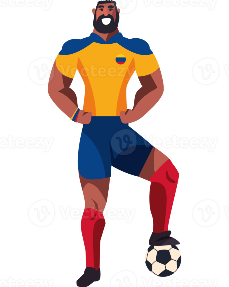 A cartoon soccer player with a ball png