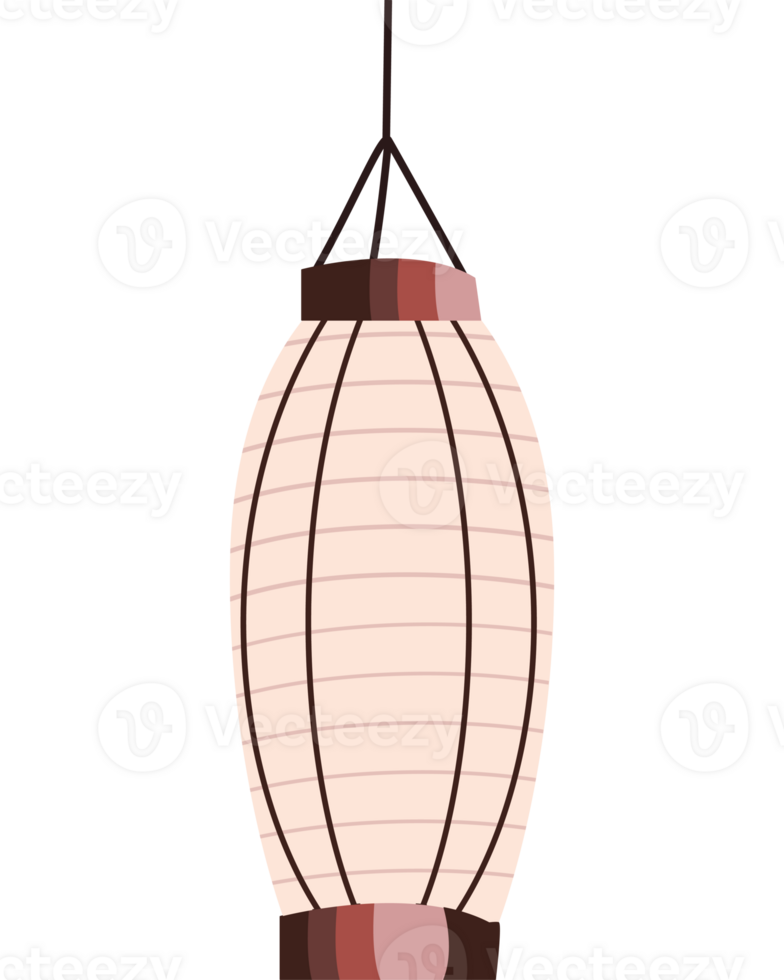 A hanging lantern with a brown and white design png