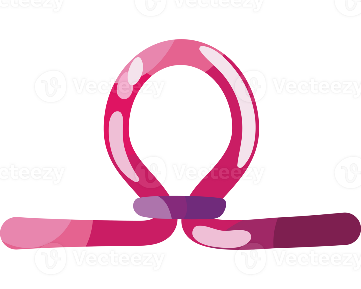 A pink balloon with a handle on it png