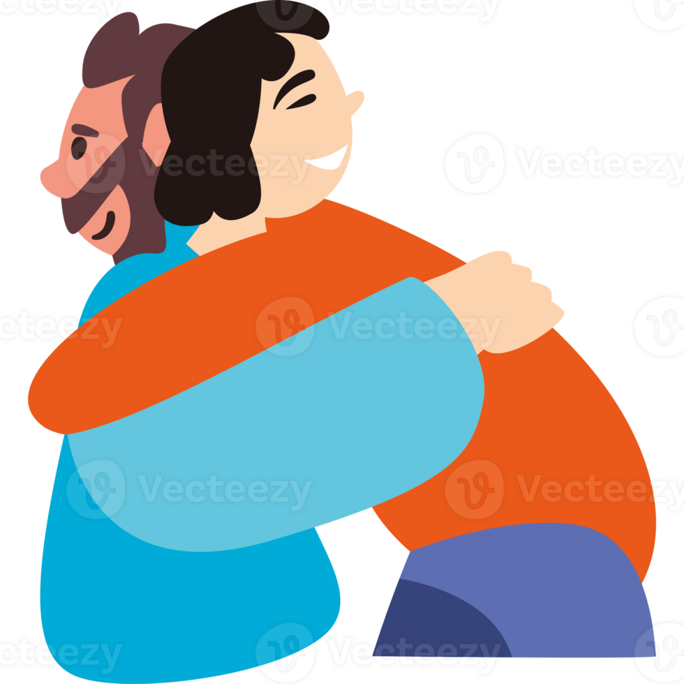 A man and woman hugging each other png