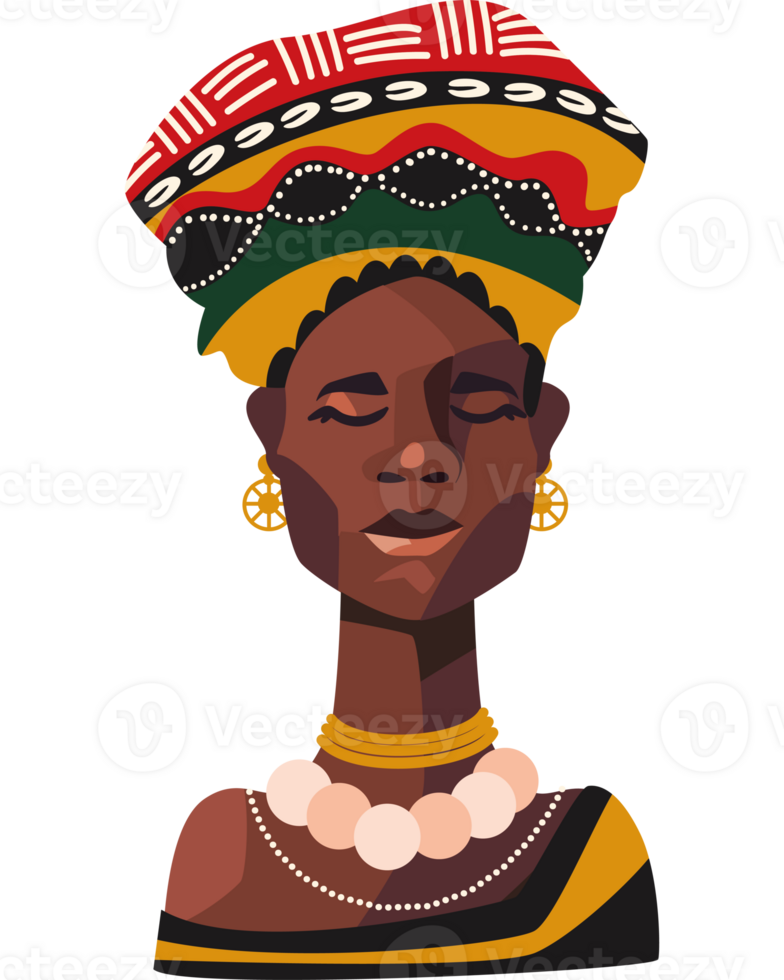 An african woman in a traditional headdress png
