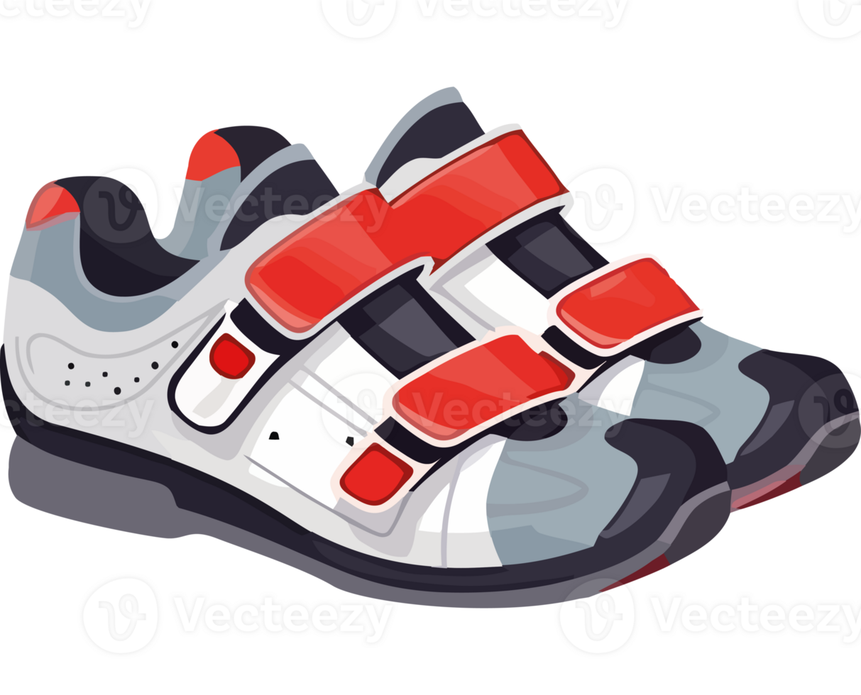 A pair of shoes with red straps png