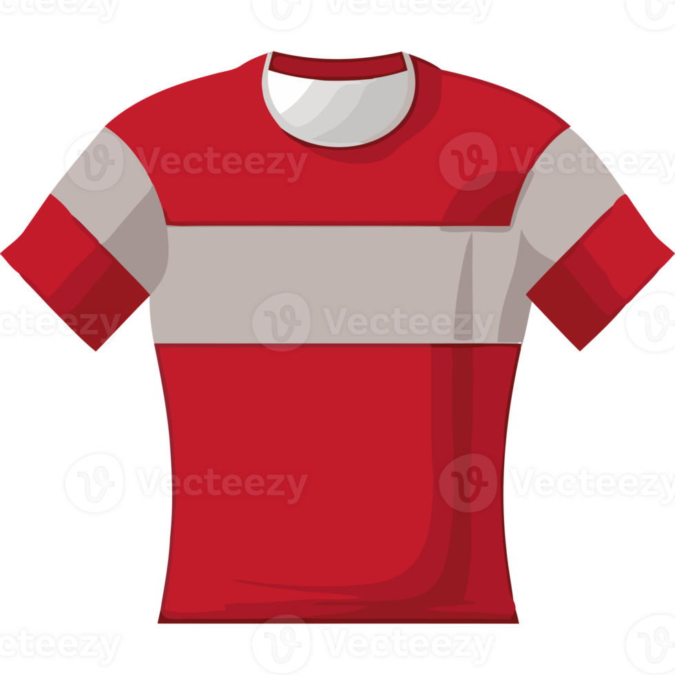 A red and white soccer shirt png