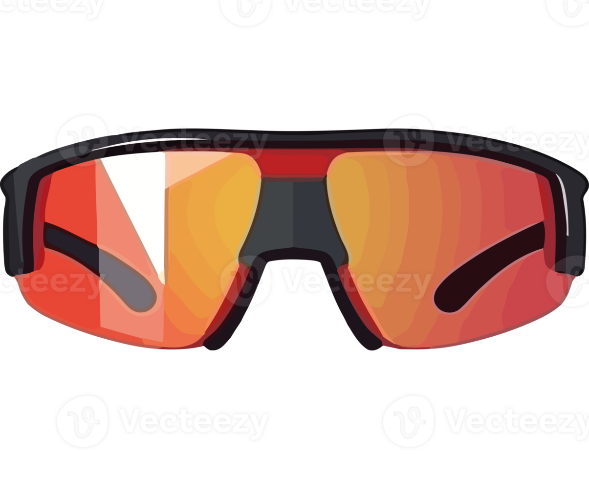 Glasses with red lens and black frame png