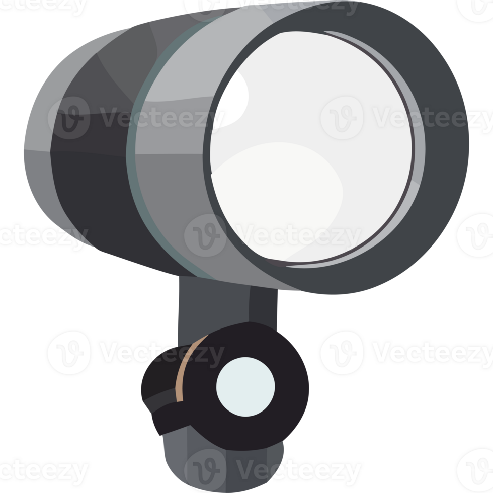 A flashlight with a light on it png