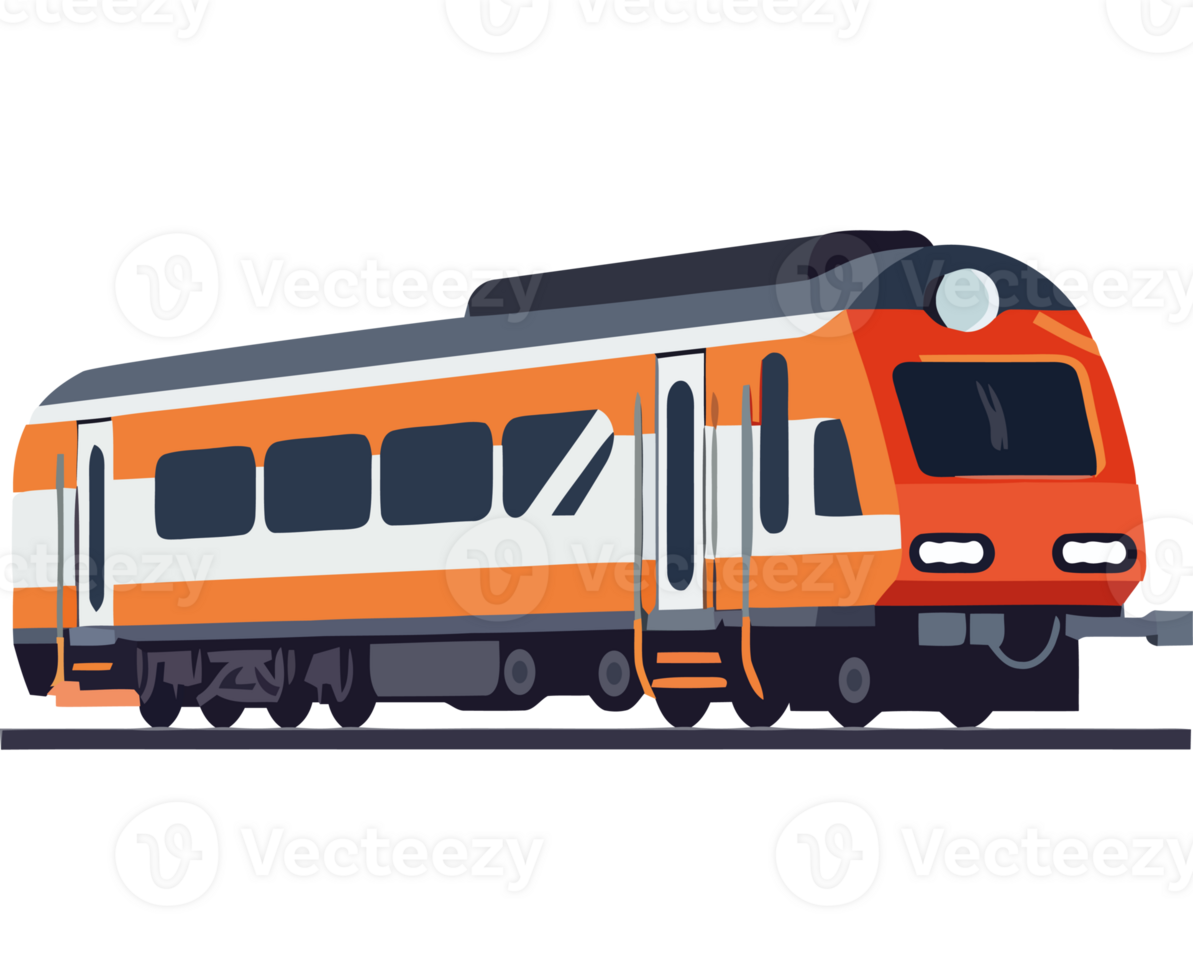 An orange and white train on a black background png