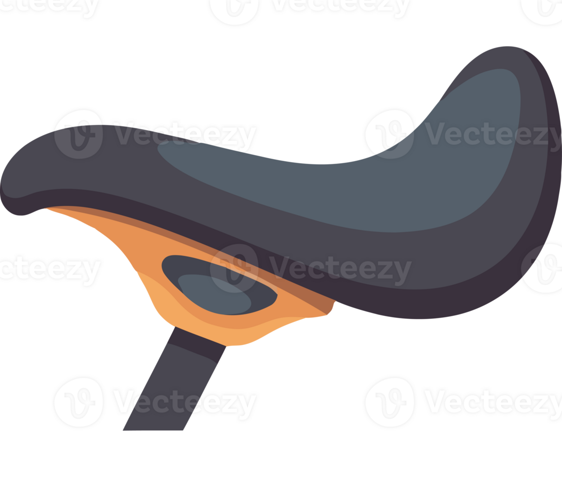 A bicycle seat with a black seat and orange seat png