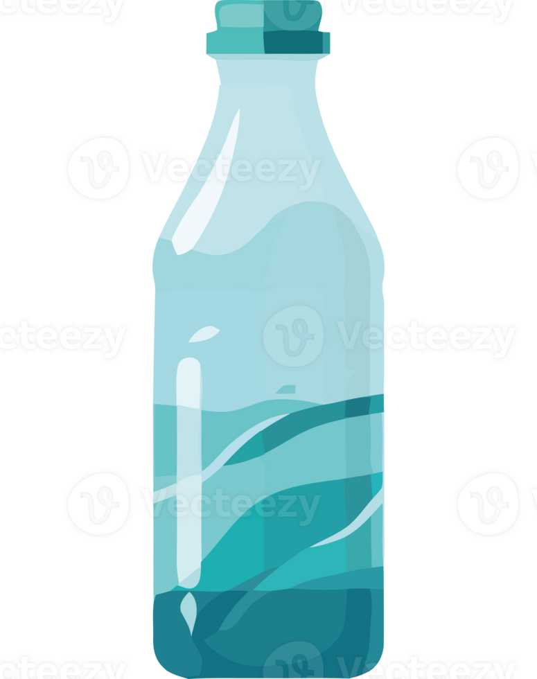 A bottle of water with a wave on it png