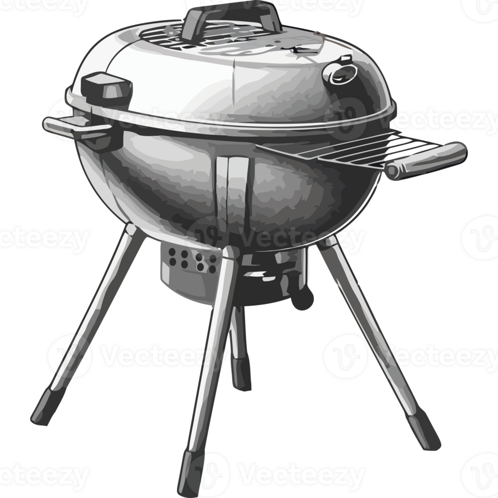 A barbecue grill with a black background png