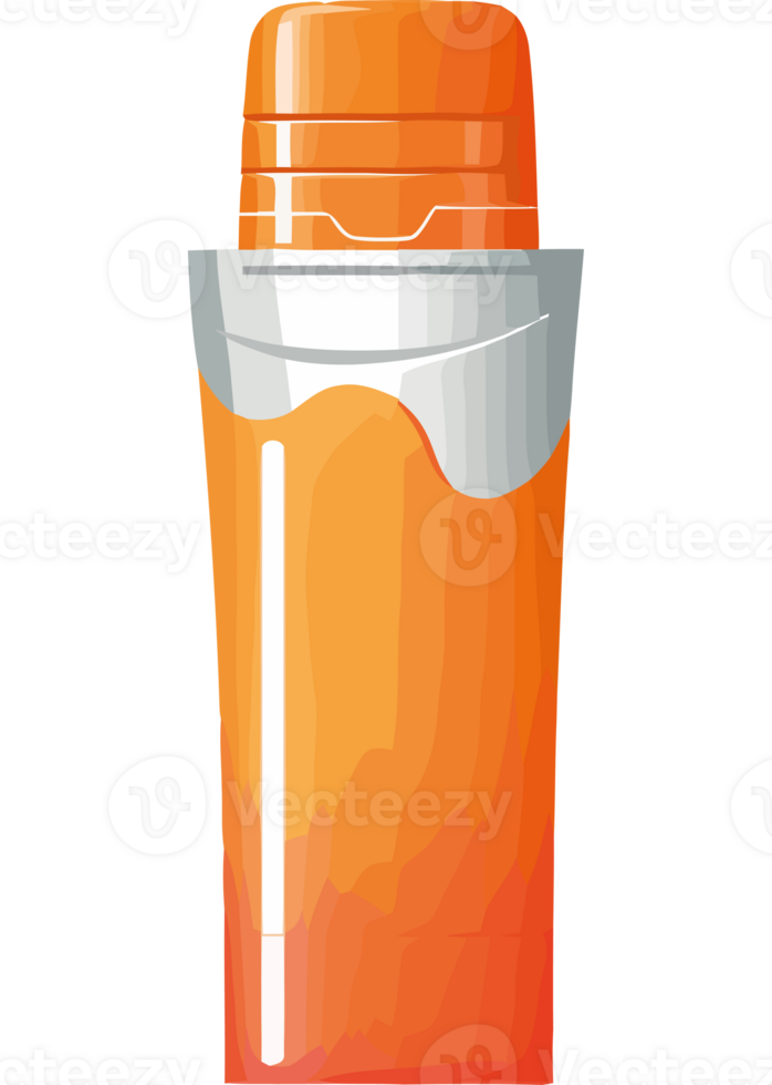 Orange pill bottle with lid on black background png