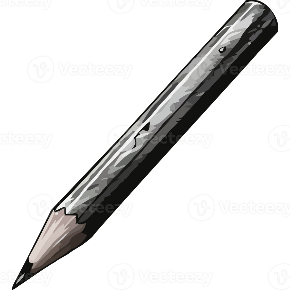 A black and white pencil on a black background png