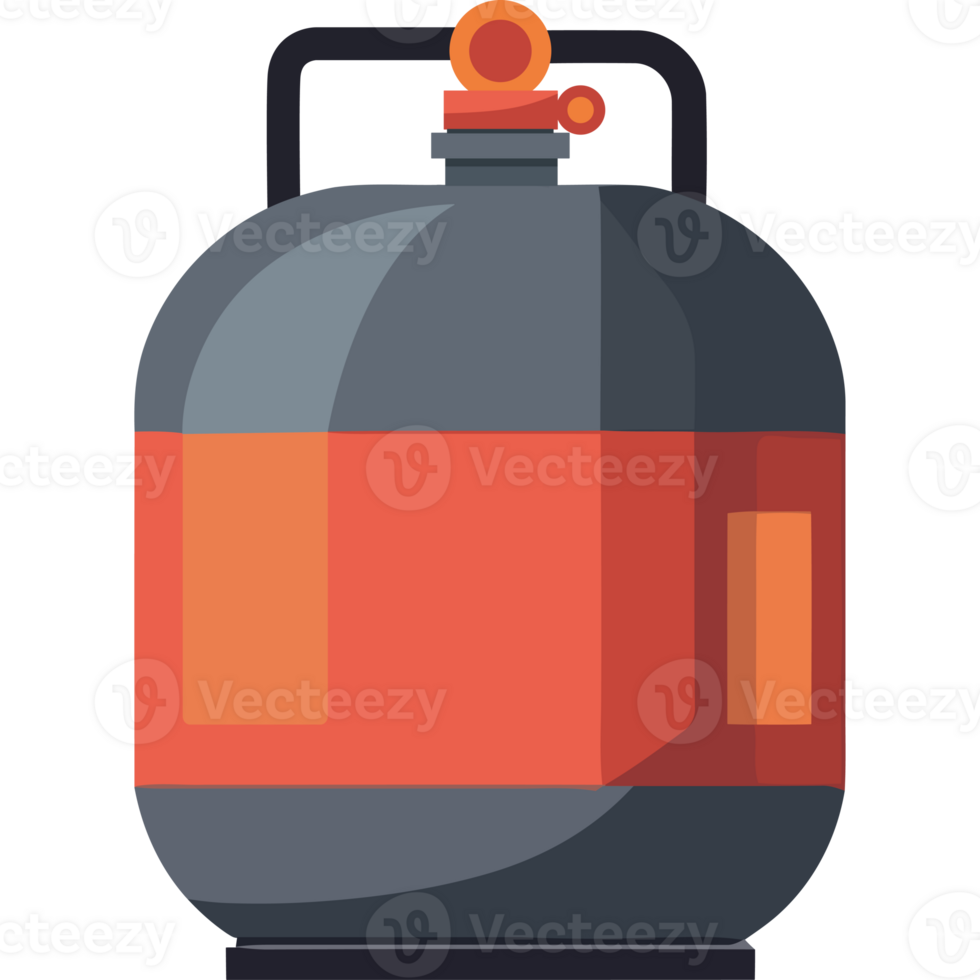 A gas can with a black and orange top png