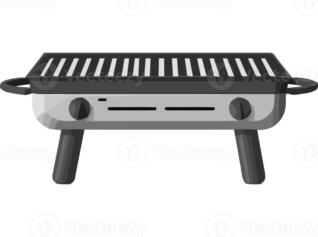 A grill with a black background and white stripes png