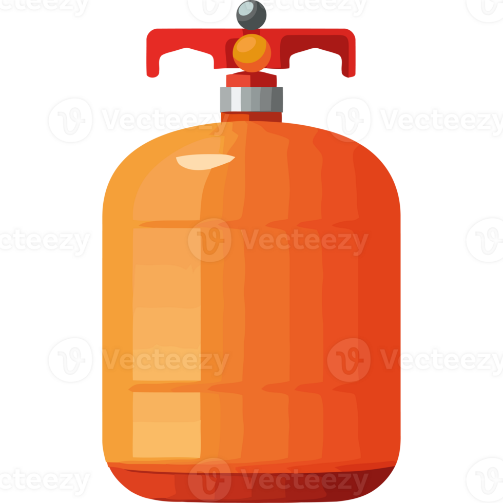 An orange gas canister on a black background png