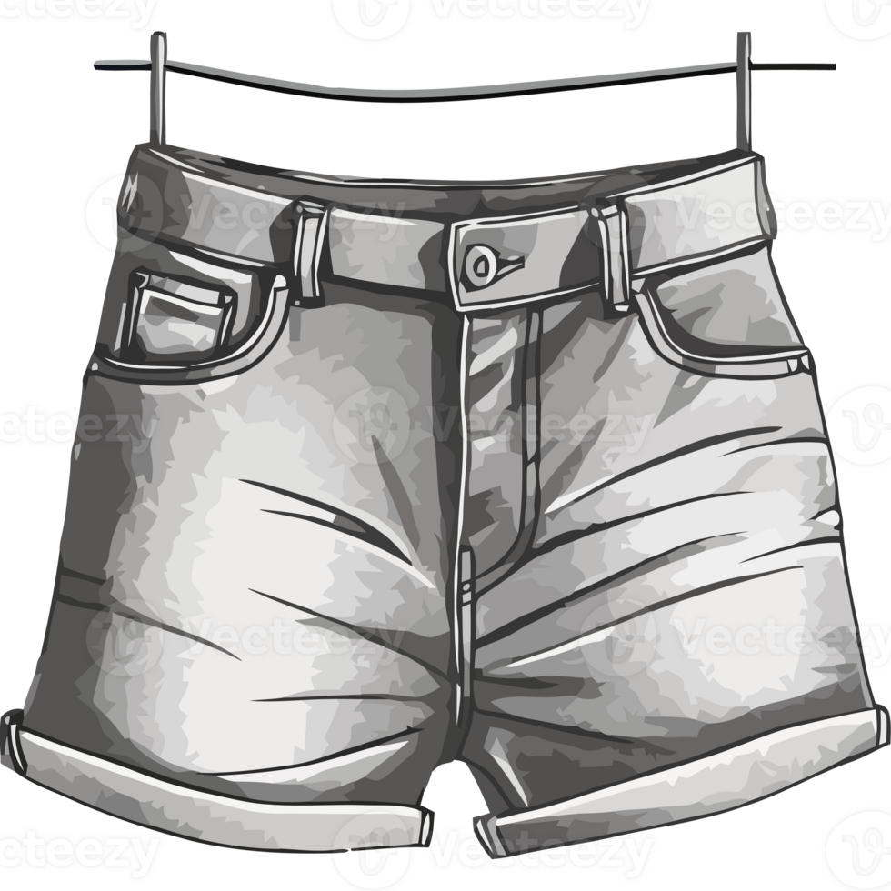 A pair of shorts hanging on a clothes line png