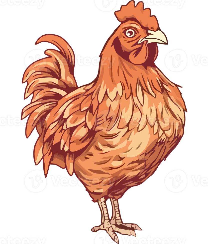 A rooster standing on a black background png