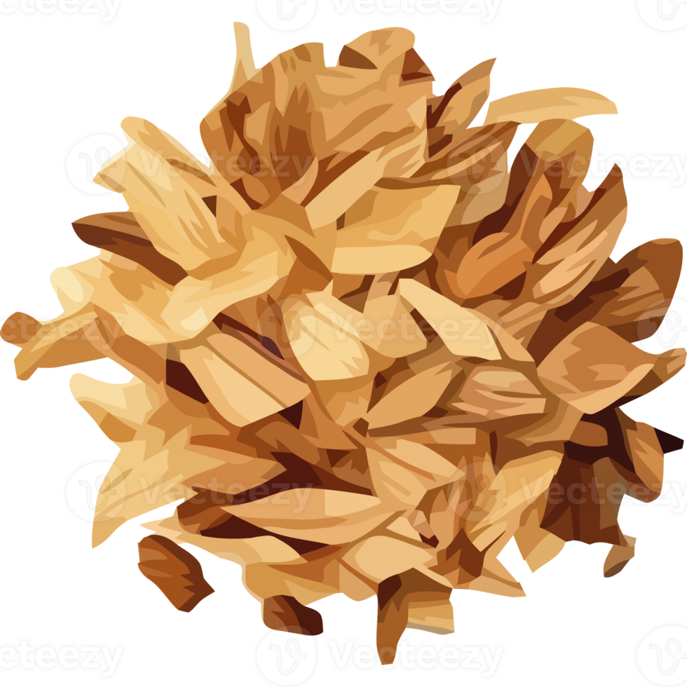 A pile of wood chips on a black background png