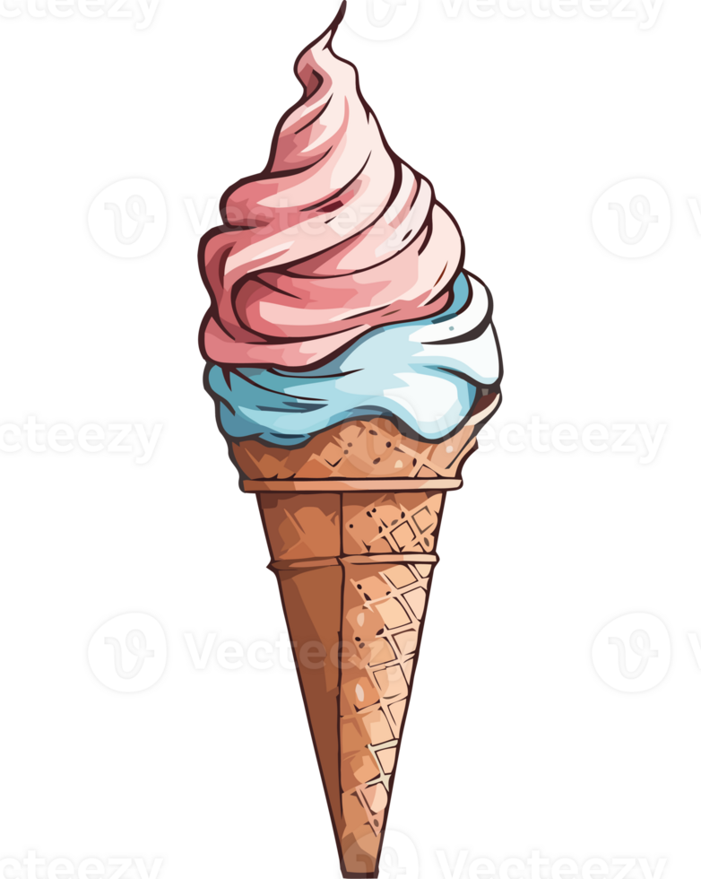Ice cream in a waffle cone png