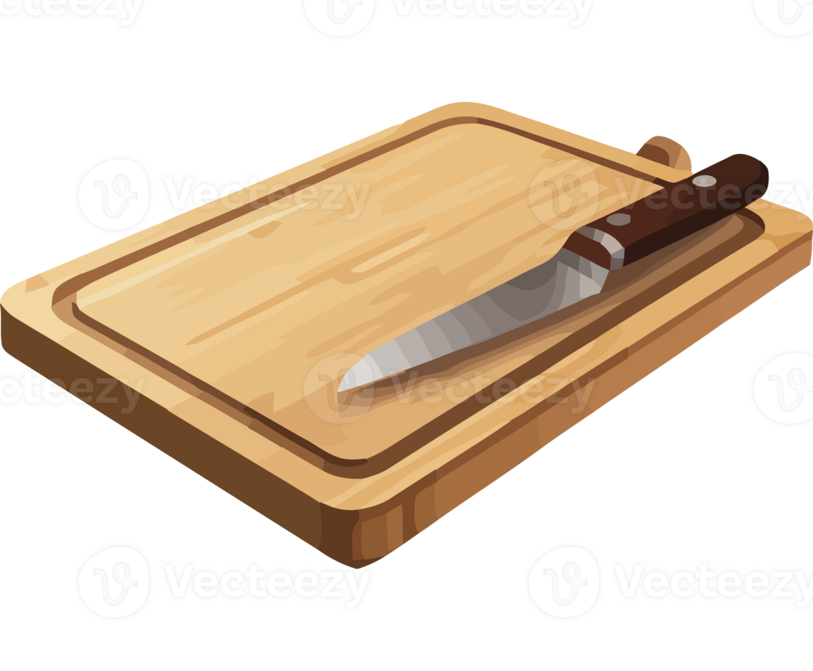 A knife and cutting board on a black background png