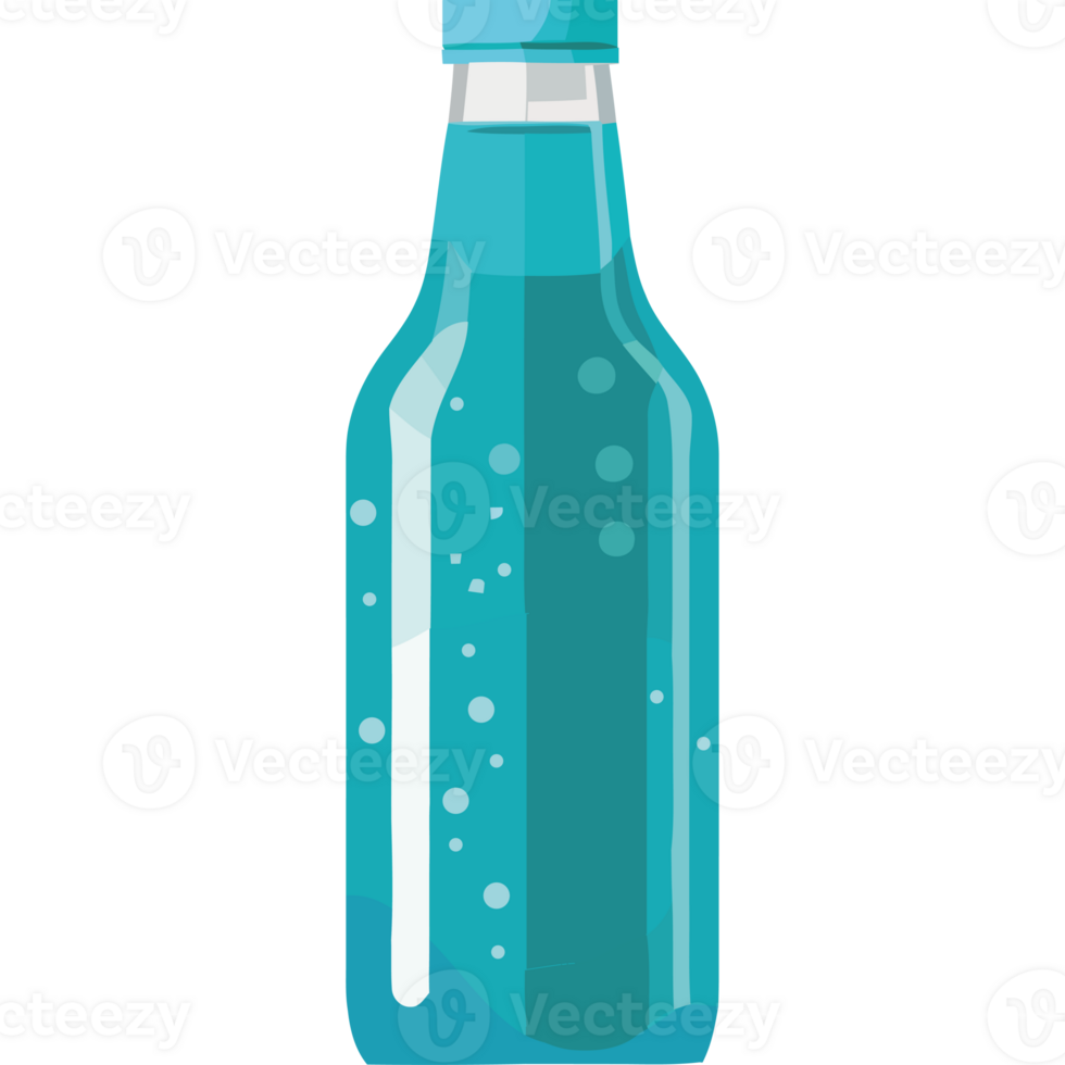 A blue bottle with bubbles on it png