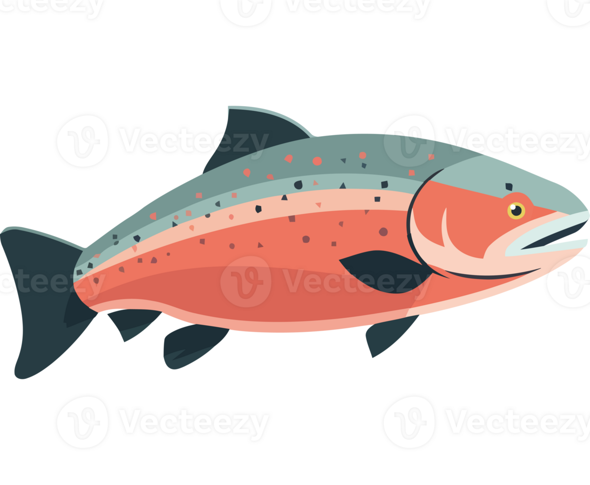 A fish with a red and orange body and a black background png