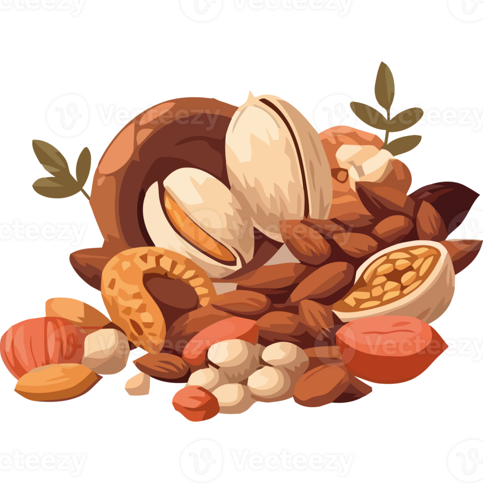 Nuts and nuts on a black background png