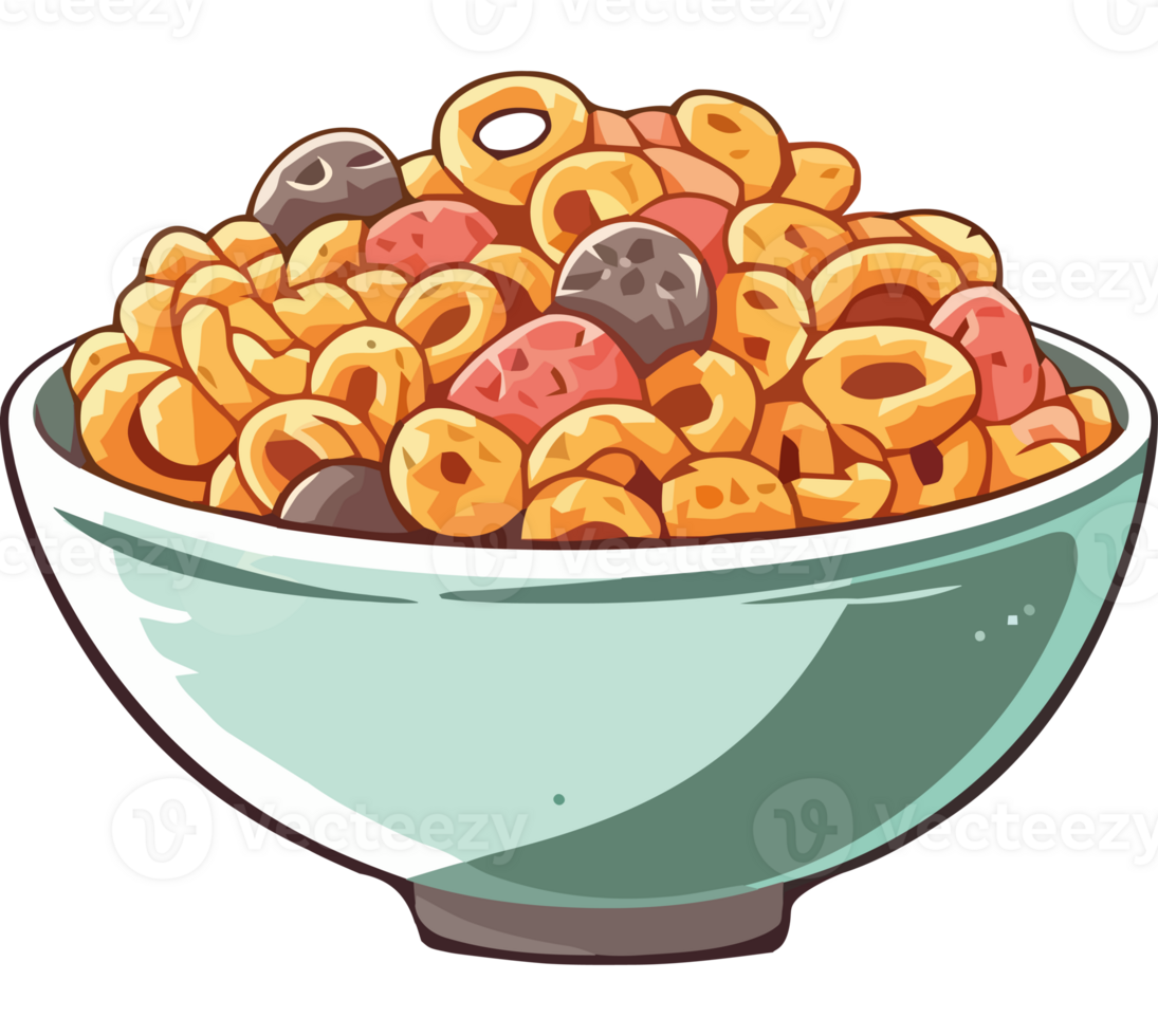 A bowl of cereal with fruit and nuts png