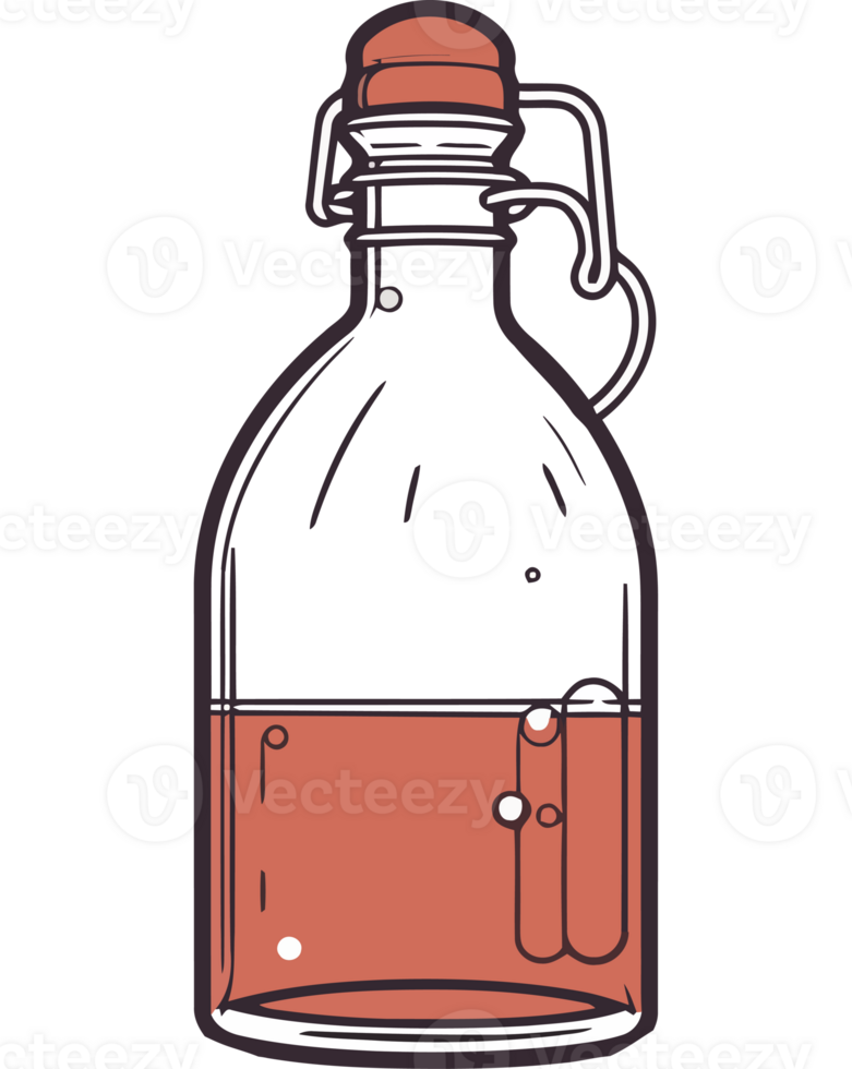 A glass jug with liquid inside png