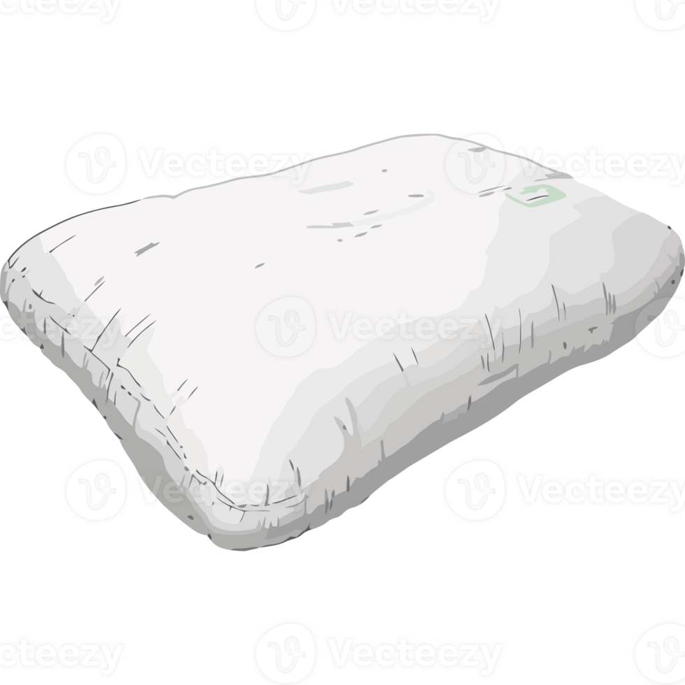A pillow with a white cover on a black background png