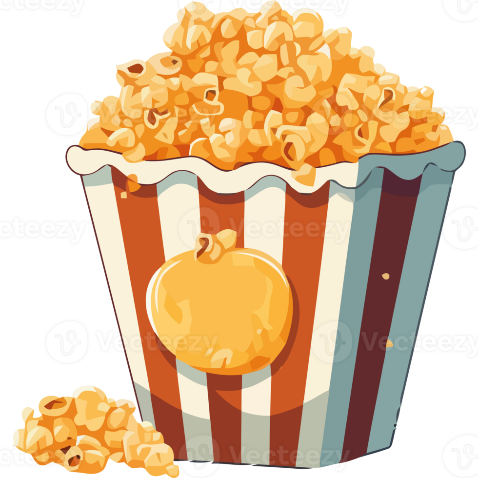 Popcorn in a striped box png