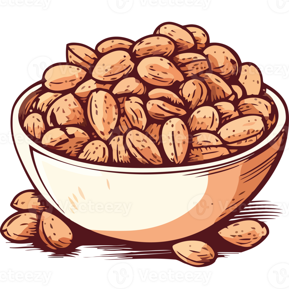 Almonds in a bowl png