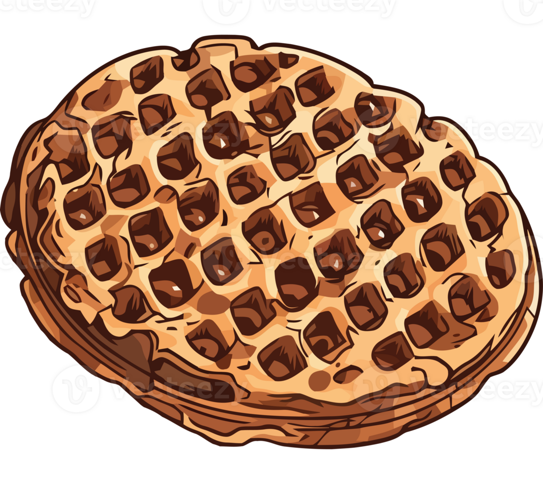 A waffle is shown on a black background png