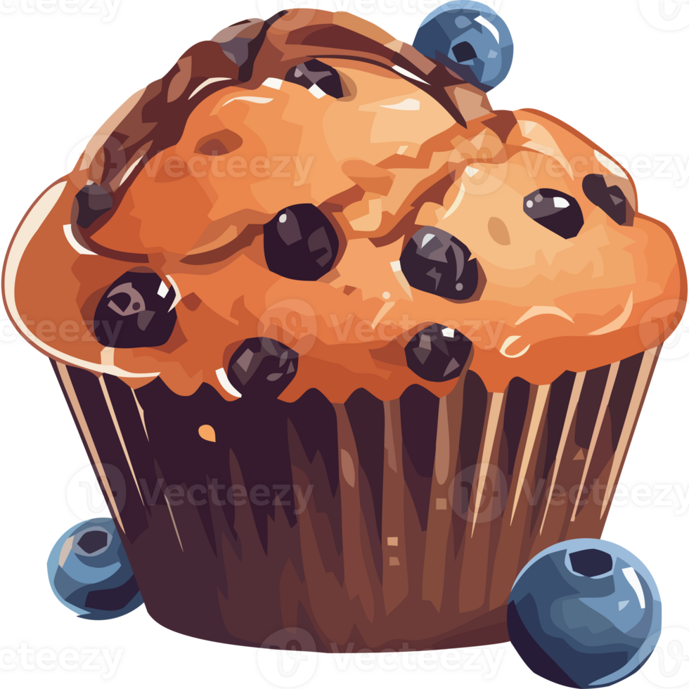 A muffin with blueberries on it png