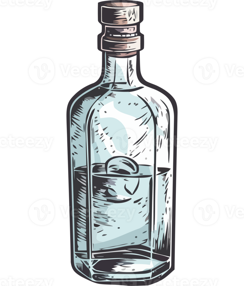A bottle of whiskey on a black background png