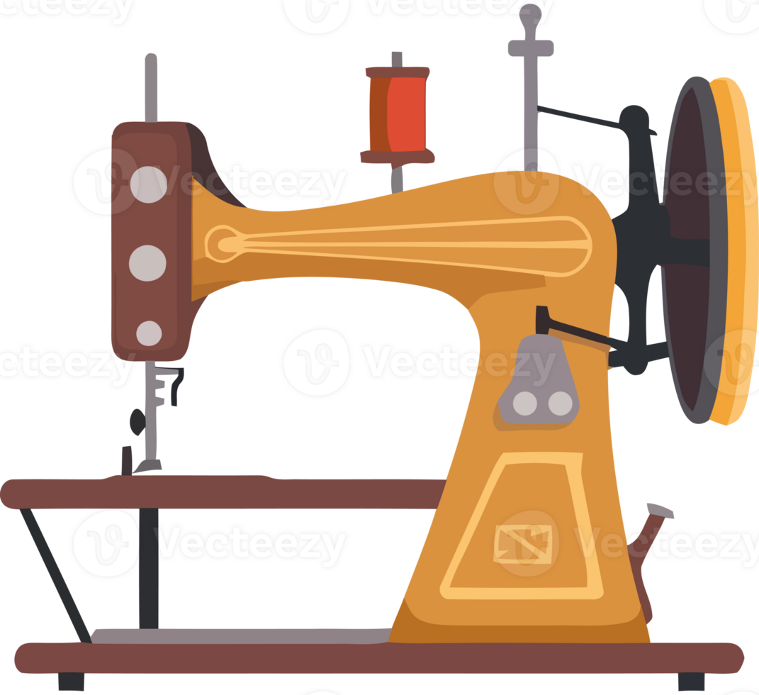A sewing machine with a spool of thread png