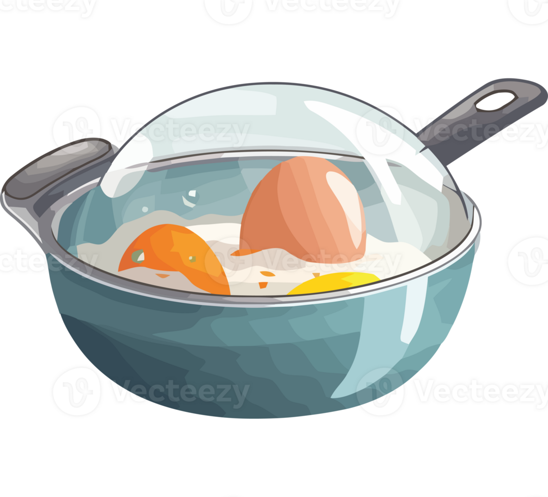 Eggs in a pan with a spatula png