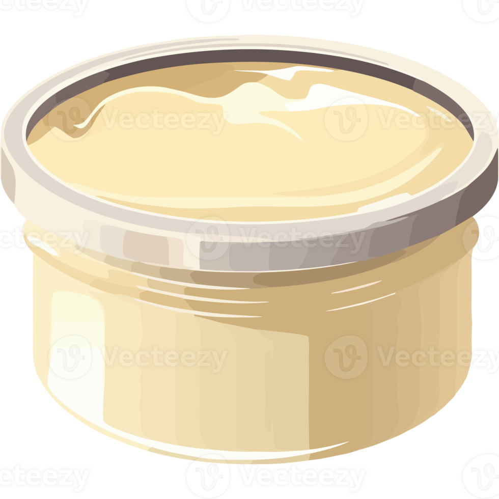 A jar of butter on a black background png