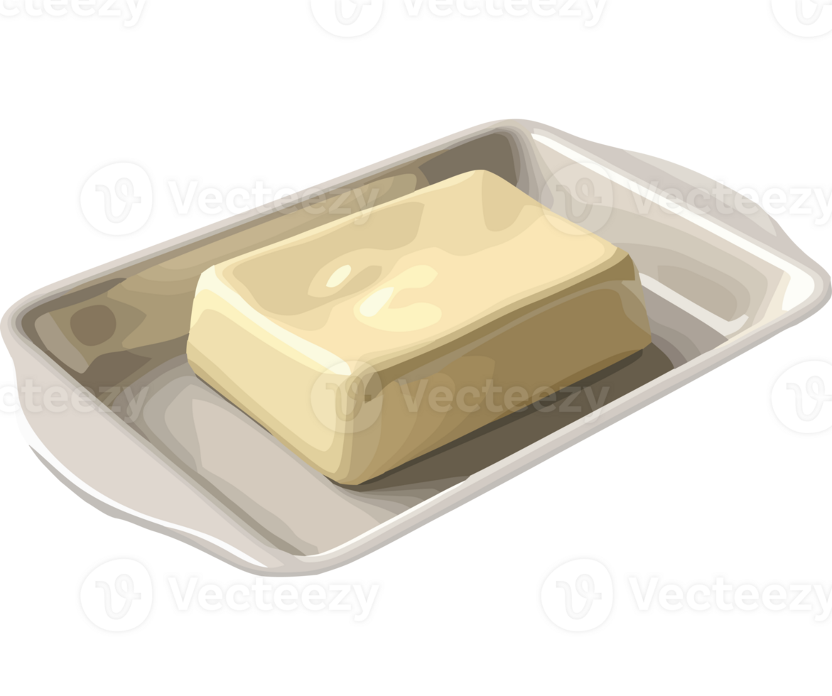 Butter in a tray on a black background png