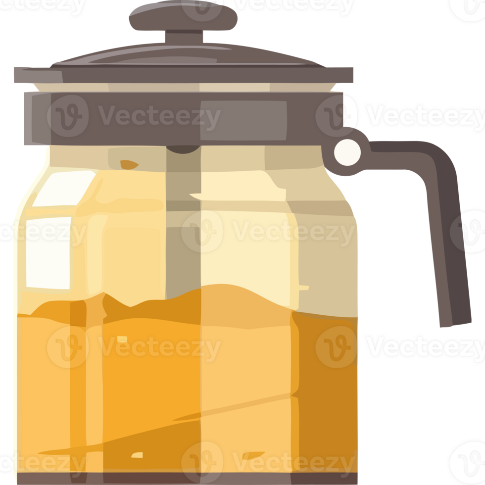 A glass jar with a yellow liquid inside png