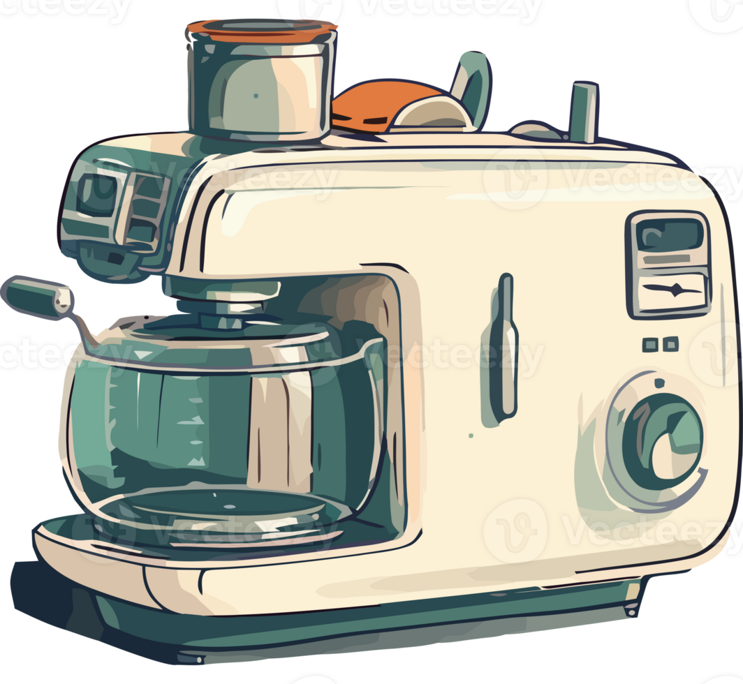 A coffee maker with a glass jar on top png