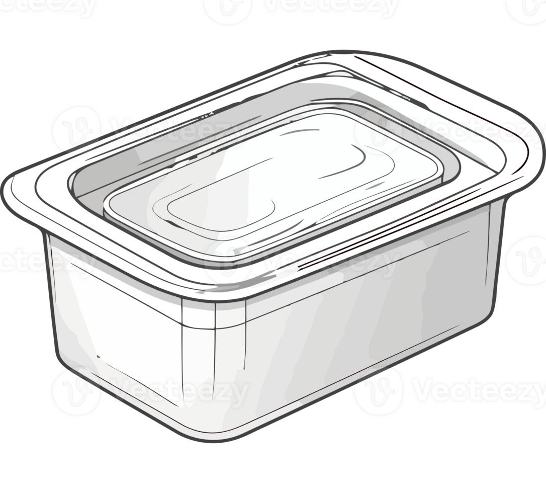 A plastic container with a lid on a black background png