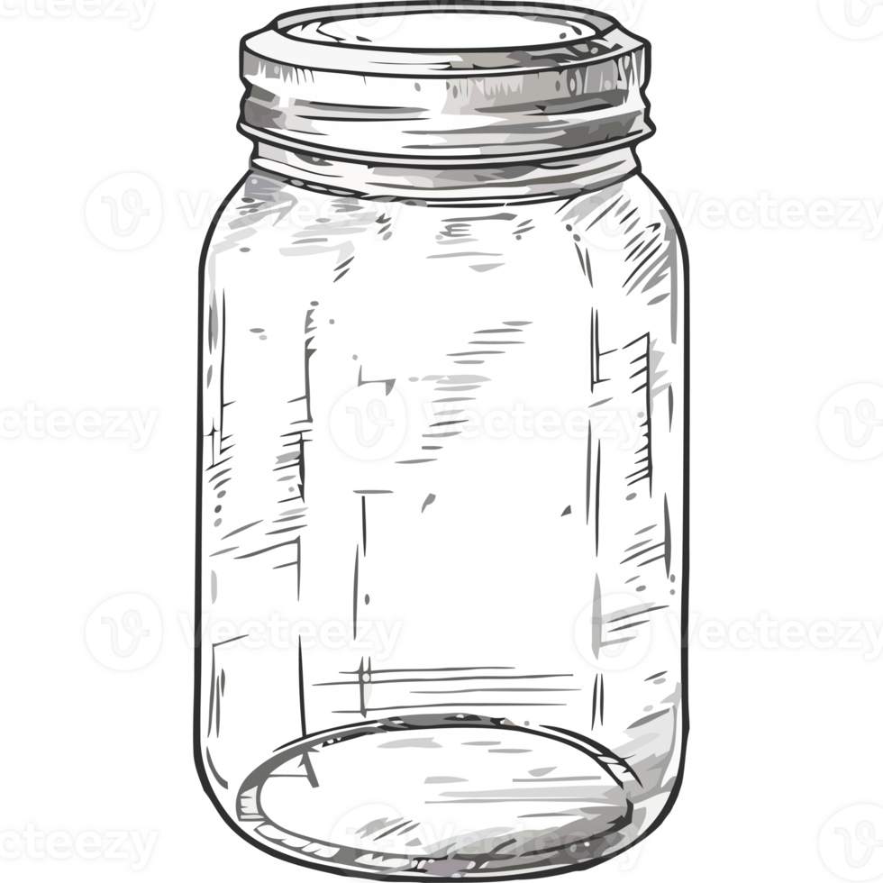 A drawing of a jar with a lid png