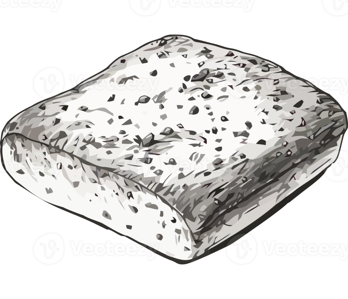 A drawing of a piece of bread with black spots png