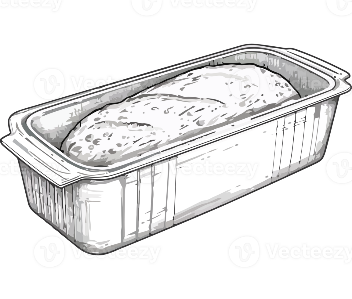 Bread loaf in a plastic container png